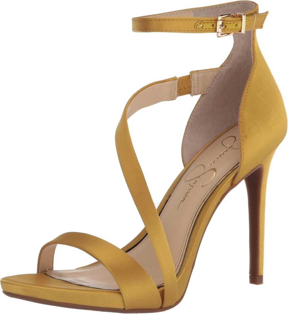 Jessica Simpson Sandals Women's 8M Gold Rayli Ankle Strap Heeled